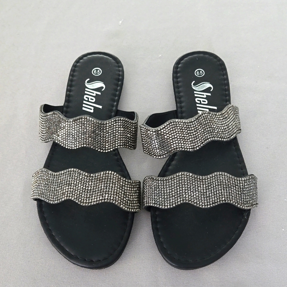 SHEIN Rhinestone Slides 6.5‎